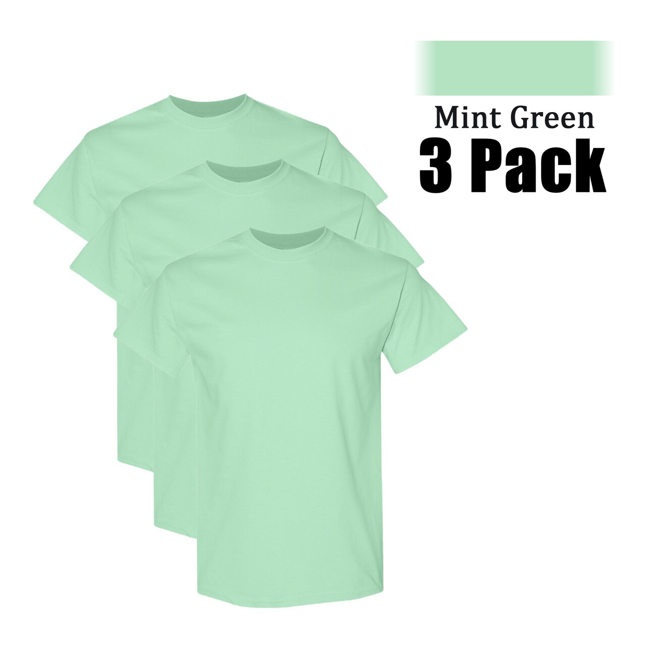 Gildan Heavy Cotton T-Shirt, Mint Green 3-Pack, DIY & Creative Craft Bundle